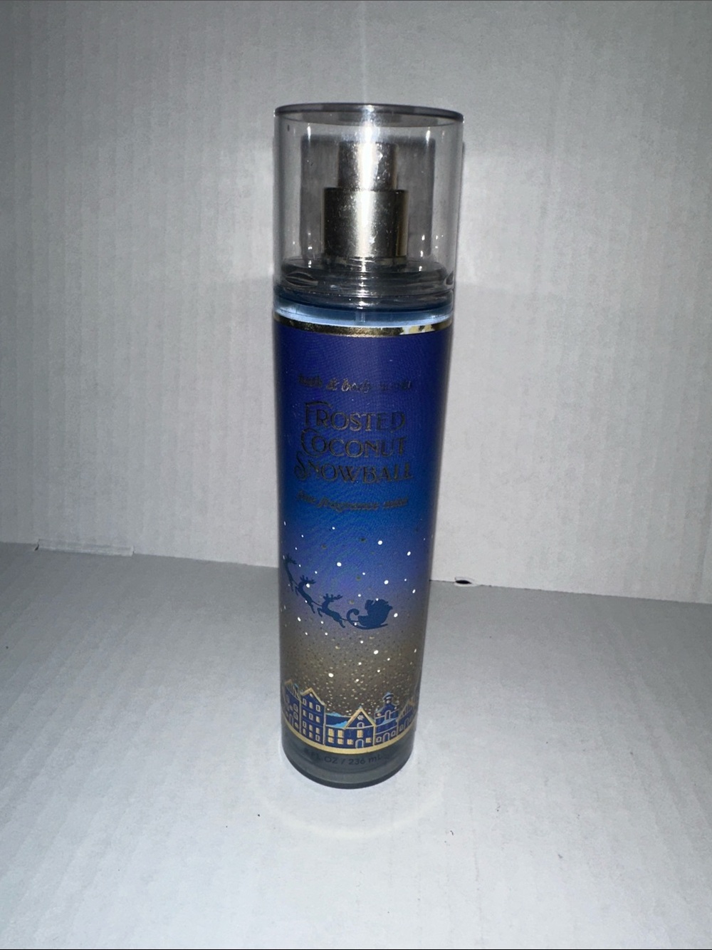 Bath & Body Works Frosted Coconut Snowball Fine Fragrance Mist - Blue & Gold